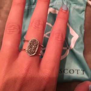 Kendra Scott Elyse Silver Ring In Platinum Drusy